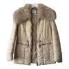 Max & Moi Women's Puff Jacket With Fur In Beige In Beige