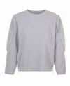 Max & Moi Women's Side Zip Knit And Mink Sweater In Grey In Grey