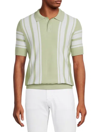Max 'n Chester Men's Racing Stripe Sweater Polo In Green