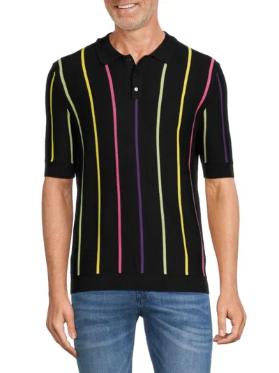 Max 'n Chester Men's Striped Polo In Black Multi