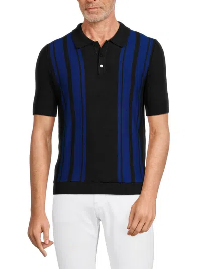 Max 'n Chester Men's Striped Polo In Navy Teal