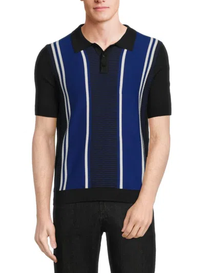 Max 'n Chester Men's Striped Polo Sweater In Navy