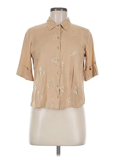 Pre-owned Max Short Sleeve Blouse In Brown