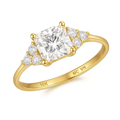 Max + Stone 10k Gold Princess Cut 2 Carat Cubic Zirconia Ring In Yellow