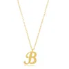 Max + Stone 10k Solid Yellow Or White Gold Dainty Script Initial Extendable Necklace In Gold