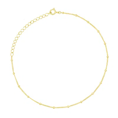 Max + Stone 10k Yellow Gold Beaded Bracelet With 7.5-9.5 Inch Adjustable Chain