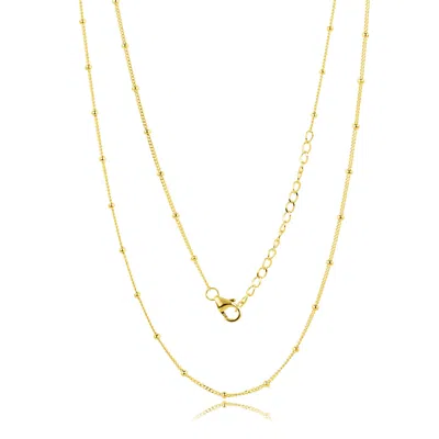 Max + Stone 10k Yellow Gold Beaded Chain Necklace With 16"- 18" Adjustable Chain