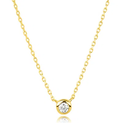 Max + Stone 10k Yellow Gold Dainty Lab Grown Diamond Pendant With Adjustable 16"-18" Chain