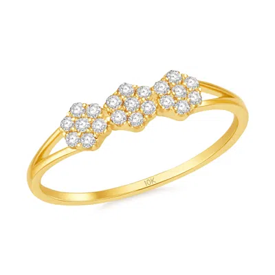 Max + Stone 10k Yellow Gold Flower Cubic Zirconia Ring