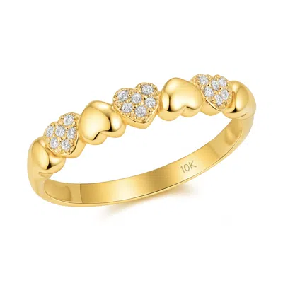 Max + Stone 10k Yellow Gold Reverse Heart Cubic Zirconia Ring