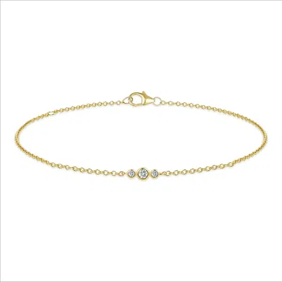 Max + Stone 10k Yellow Gold Lab Grown Diamond Bracelet With 7.5-9.5 Inch Adjustable Chain