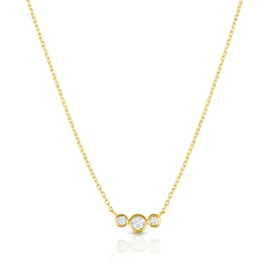 Max + Stone 10k Yellow Gold Trio Lab Grown Small Diamonds Necklaces With 18-20 Inch Chain
