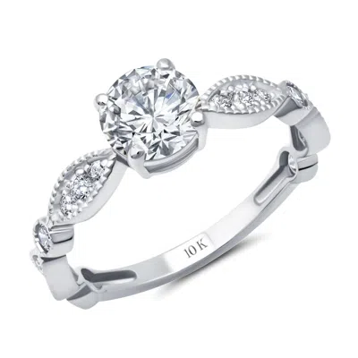 Max + Stone 10k Yellow Or White Gold 1 Carat Cubic Zirconia Engagement Or Anniversary Ring In Metallic