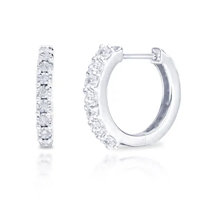 Max + Stone 10k Yellow Or White Gold 12mm Small Natural Gemstone Huggie Hoop Earrings In Metallic