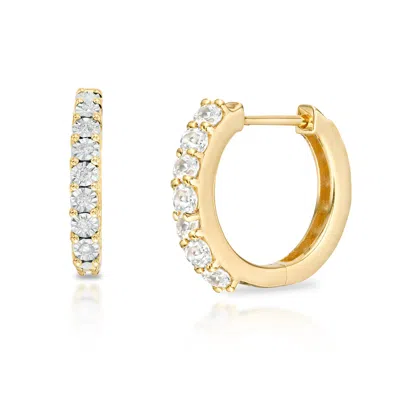 Max + Stone 10k Yellow Or White Gold 12mm Small Natural Gemstone Huggie Hoop Earrings