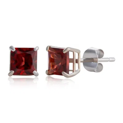 Max + Stone 10k Yellow Or White Gold 5mm Princess Cut Gemstone Stud Earrings In Multi