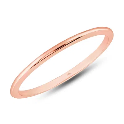 Max + Stone 10k Yellow, White Or Rose Gold 1mm Thin Wedding Band Dainty Stacking Ring In Multi