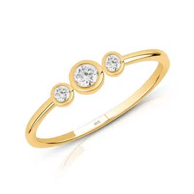 Max + Stone 10lk Yellow Gold Dainty Trio Lab Grown Diamond Bezel Ring