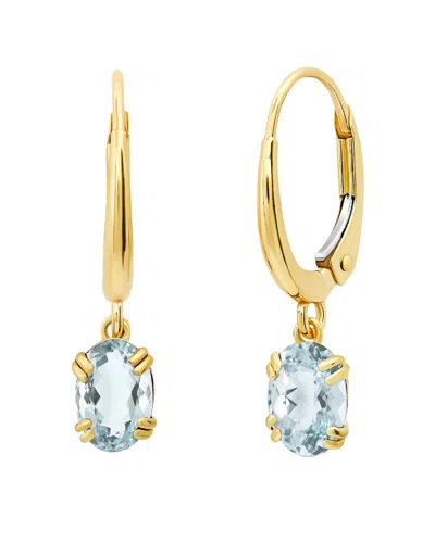 Max + Stone 14k 0.70 Ct. Tw. Aquamarine Dangle Earrings In Gold
