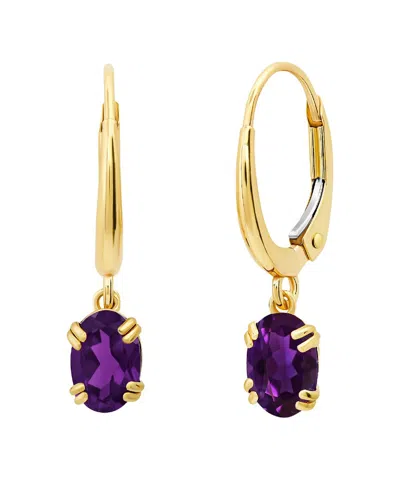 Max + Stone 14k 0.73 Ct. Tw. Amethyst Dangle Earrings In Purple