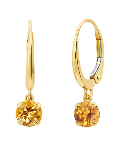 Max + Stone Maxcolor 14k 0.79 Ct. Tw. Citrine Dangle Earrings In Gold