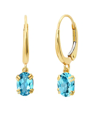 Max + Stone 14k 0.91 Ct. Tw. Swiss Blue Topaz Dangle Earrings In Gold
