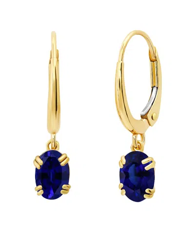 Max + Stone 14k 0.99 Ct. Tw. Created Blue Sapphire Dangle Earrings