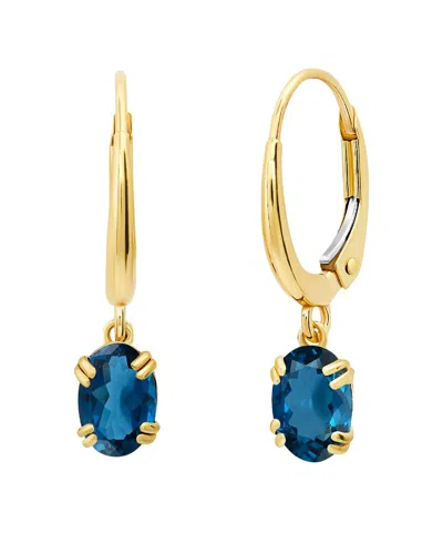 Max + Stone 14k 0.99 Ct. Tw. Londen Blue Topaz Dangle Earrings In Gold