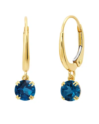 Max + Stone 14k 1.06 Ct. Tw. Londen Blue Topaz Dangle Earrings In Gold