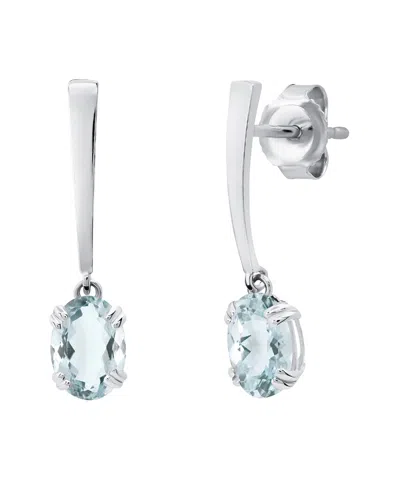 Max + Stone 14k 1.18 Ct. Tw. Aquamarine Dangle Earrings In Metallic