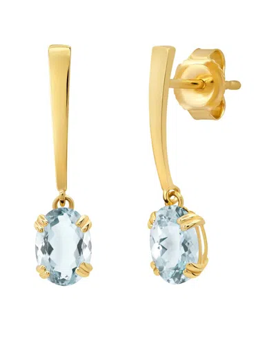 Max + Stone 14k 1.18 Ct. Tw. Aquamarine Dangle Earrings In Gold