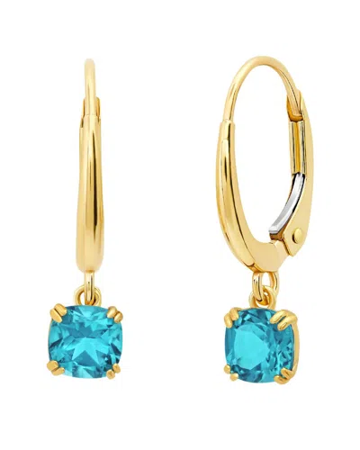 Max + Stone Maxcolor 14k 1.20 Ct. Tw. Swiss Blue Topaz Dangle Earrings In Gold