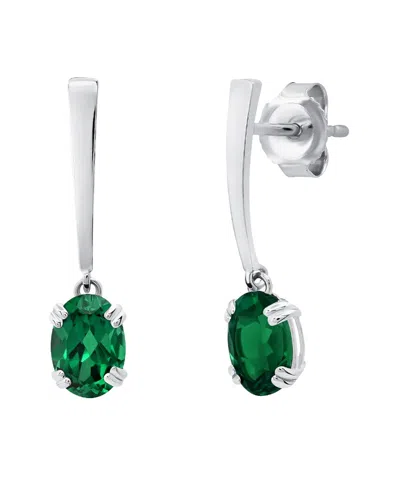 Max + Stone 14k 1.24 Ct. Tw. Created Emerald Dangle Earrings In Gold