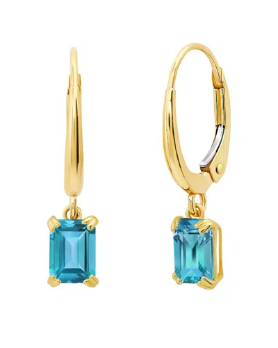 Max + Stone 14k 1.29 Ct. Tw. Swiss Blue Topaz Dangle Earrings In Gold