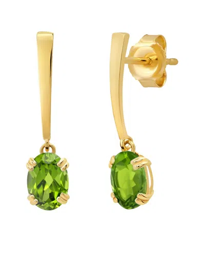 Max + Stone 14k 1.44 Ct. Tw. Peridot Dangle Earrings In Green