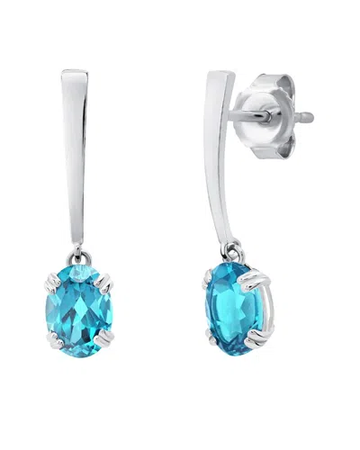 Max + Stone 14k 1.62 Ct. Tw. Swiss Blue Topaz Dangle Earrings In White