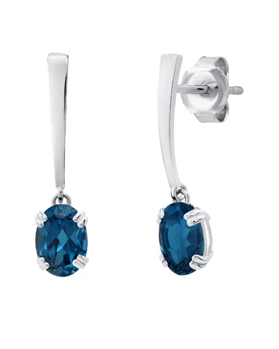 Max + Stone 14k 1.65 Ct. Tw. Londen Blue Topaz Dangle Earrings In White