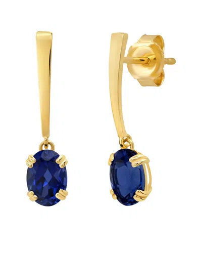 Max + Stone 14k 1.80 Ct. Tw. Created Blue Sapphire Dangle Earrings In Gold