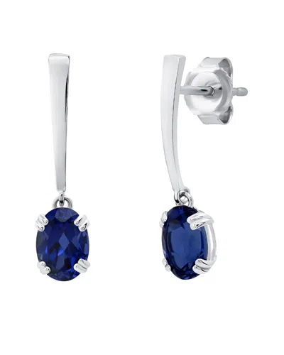Max + Stone 14k 1.80 Ct. Tw. Created Blue Sapphire Dangle Earrings