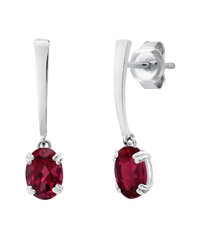 Max + Stone 14k 1.80 Ct. Tw. Created Ruby Dangle Earrings In Burgundy
