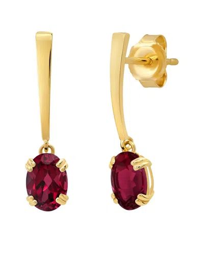Max + Stone 14k 1.80 Ct. Tw. Created Ruby Dangle Earrings In Gold