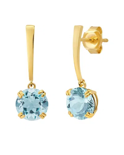 Max + Stone 14k 2.05 Ct. Tw. Aquamarine Dangle Earrings In Gold