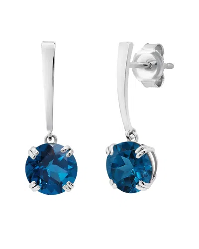 Max + Stone 14k 2.70 Ct. Tw. Londen Blue Topaz Dangle Earrings In Metallic