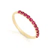 Max + Stone 14k Gold Vermeil Birthstone 2mm Cubic Zirconia Half Eternity Ring In Red
