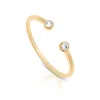 Max + Stone 14k Gold Vermeil Birthstone 2mm Cubic Zirconia Open Bezel Ring In Gold
