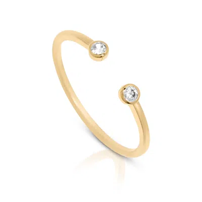 Max + Stone 14k Gold Vermeil Birthstone 2mm Cubic Zirconia Open Bezel Ring