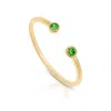 Max + Stone 14k Gold Vermeil Birthstone 2mm Cubic Zirconia Open Bezel Ring In Green
