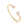 Max + Stone 14k Gold Vermeil Birthstone 2mm Cubic Zirconia Open Bezel Ring In Multi