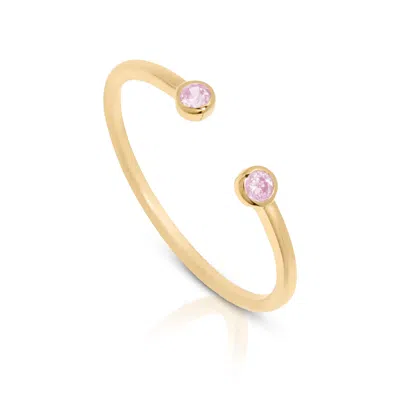 Max + Stone 14k Gold Vermeil Birthstone 2mm Cubic Zirconia Open Bezel Ring In Multi