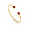Max + Stone 14k Gold Vermeil Birthstone 2mm Cubic Zirconia Open Bezel Ring In Red